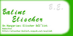 balint elischer business card